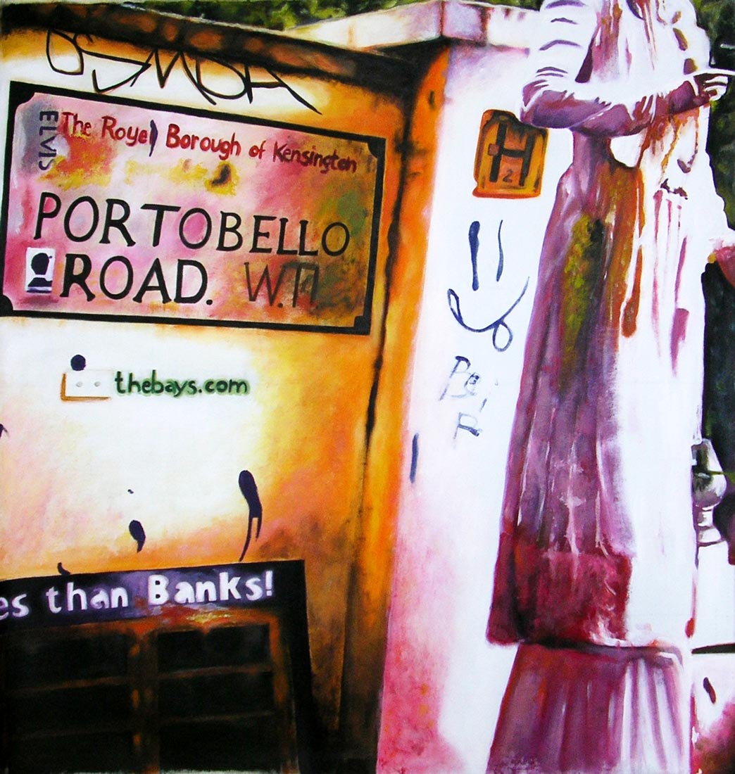“Portobello Road”, 2005. Acrilico su tela, 110 x 100 cm.