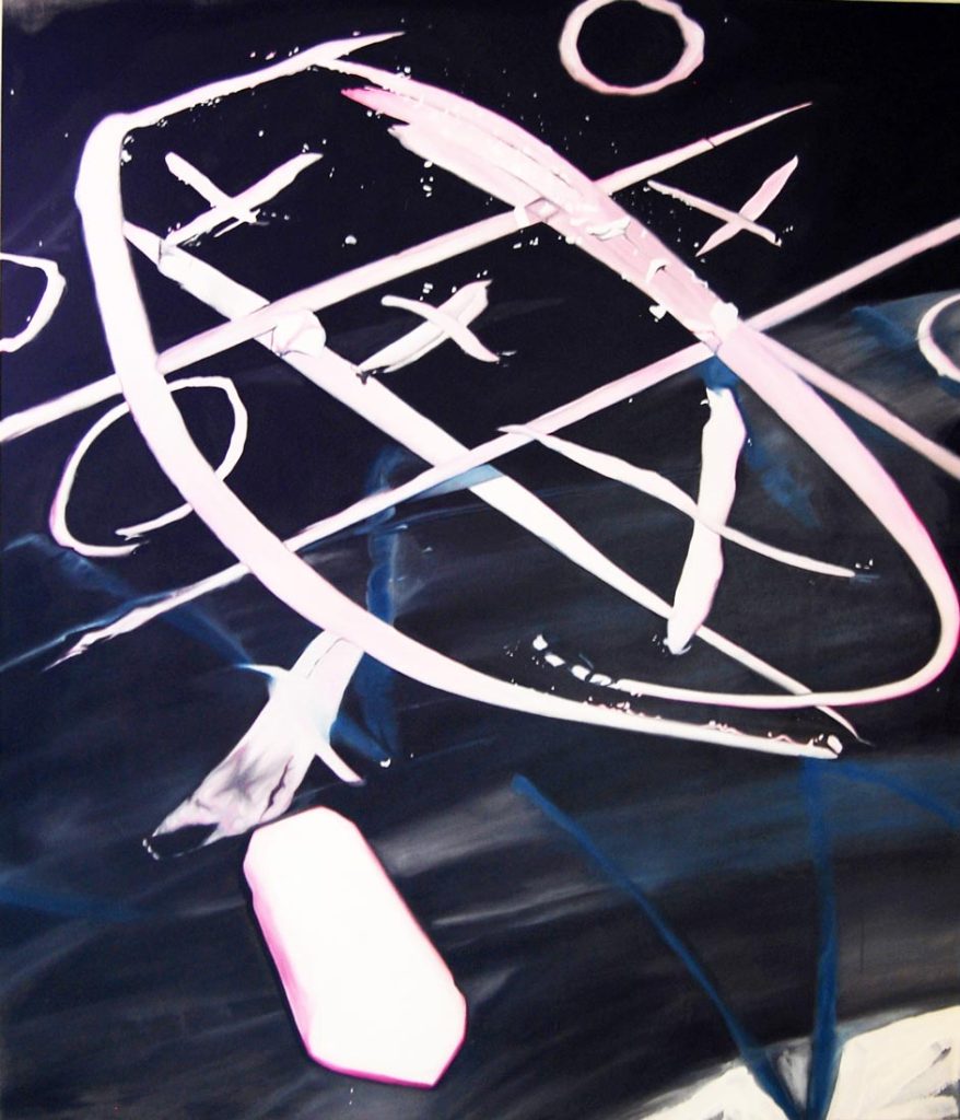 “Tris vincente”, 2012. Tecnica mista su tela, 140 x 120 cm.